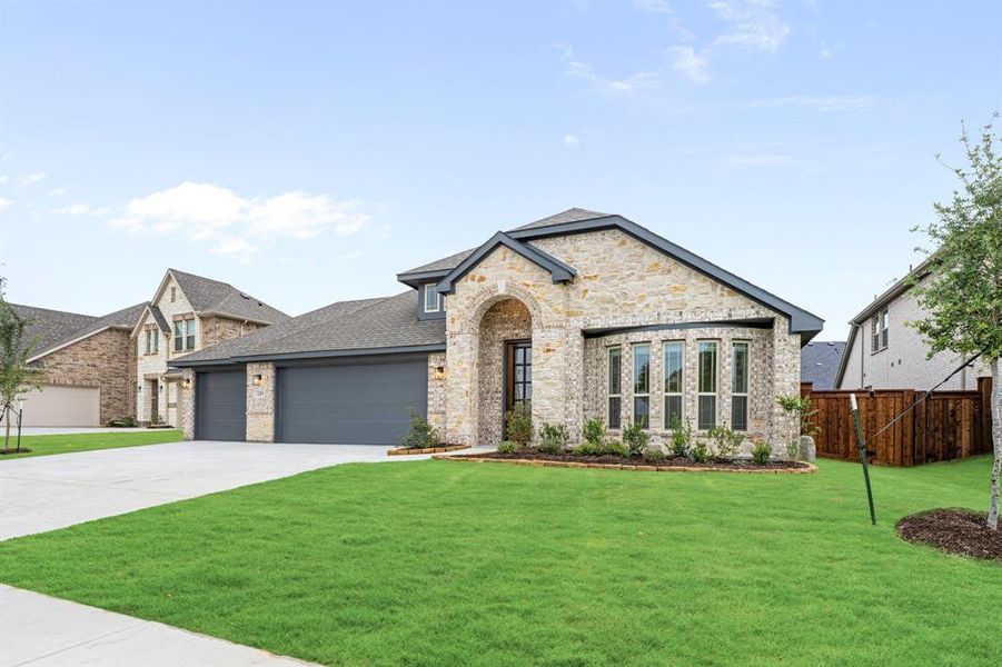 Front exterior of a new home in Somerset, Venus, TX, highlighting curb appeal (Image 2).
