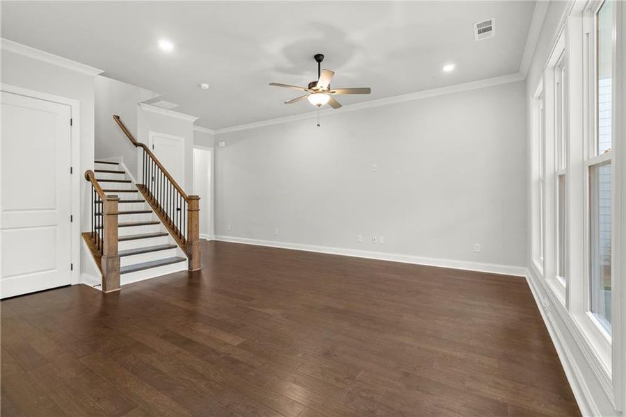 Spacious, unfurnished interior of a new home in Palisades Single Family, Cumming (Image 25). Spacious, unfurnished interior of a new home in Palisades Single Family, Cumming (Image 25).