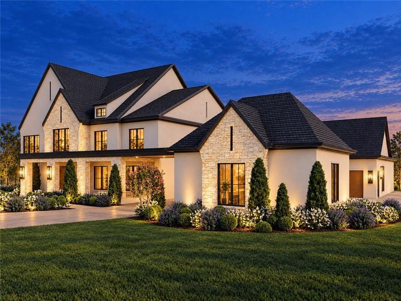 Front exterior of a new home in , Milton, GA, highlighting curb appeal (Image 13). Front exterior of a new home in , Milton, GA, highlighting curb appeal (Image 13).