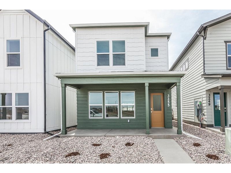 Exterior details and patio area of a home in Bloom Trailblazer Collection - Single Family Homes, Fort Collins (Image 26). Exterior details and patio area of a home in Bloom Trailblazer Collection - Single Family Homes, Fort Collins (Image 26).