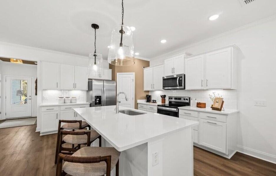 Furnished interior view inside a new home in Cedar Glen Preserve, Huger (Image 6). Furnished interior view inside a new home in Cedar Glen Preserve, Huger (Image 6).
