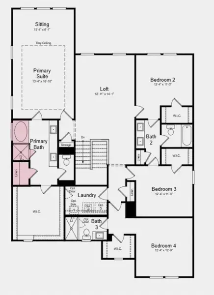 2D floor plan layout of this home in Oakmead, Buford, GA (Image 3).