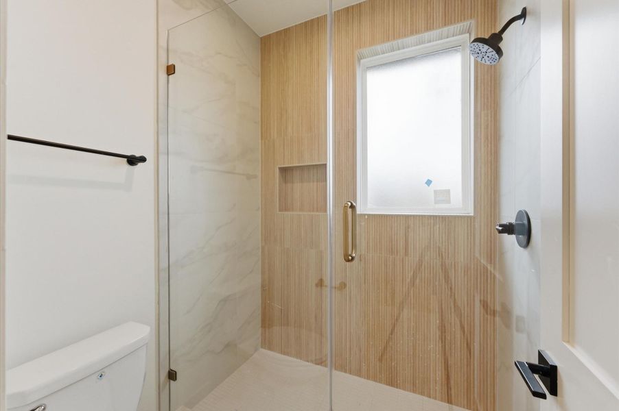 Full bathroom with shower.