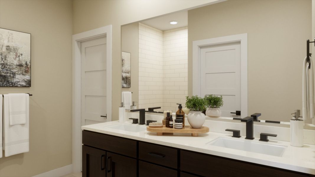 Representative furnished interior of a home built from the 2502 by Risewell Homes in Harvest Crossing, Aurora (Image 12).