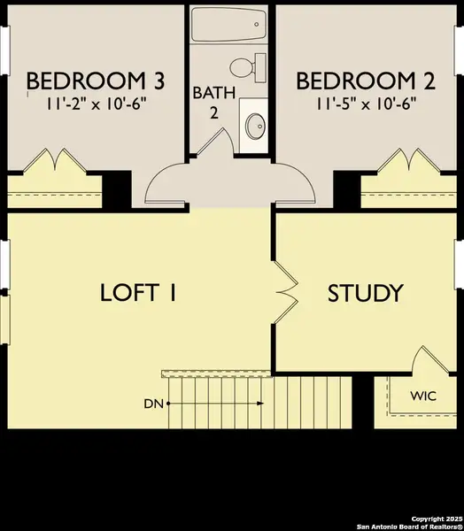 2D floor plan layout of this home in Meadows at Hennersby Hollow 40's, San Antonio, TX (Image 5).
