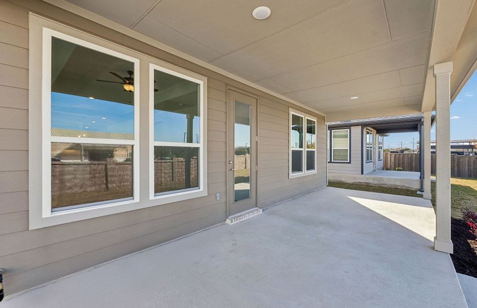 Exterior details and patio area of a home in Sun City Texas, Georgetown (Image 21).
