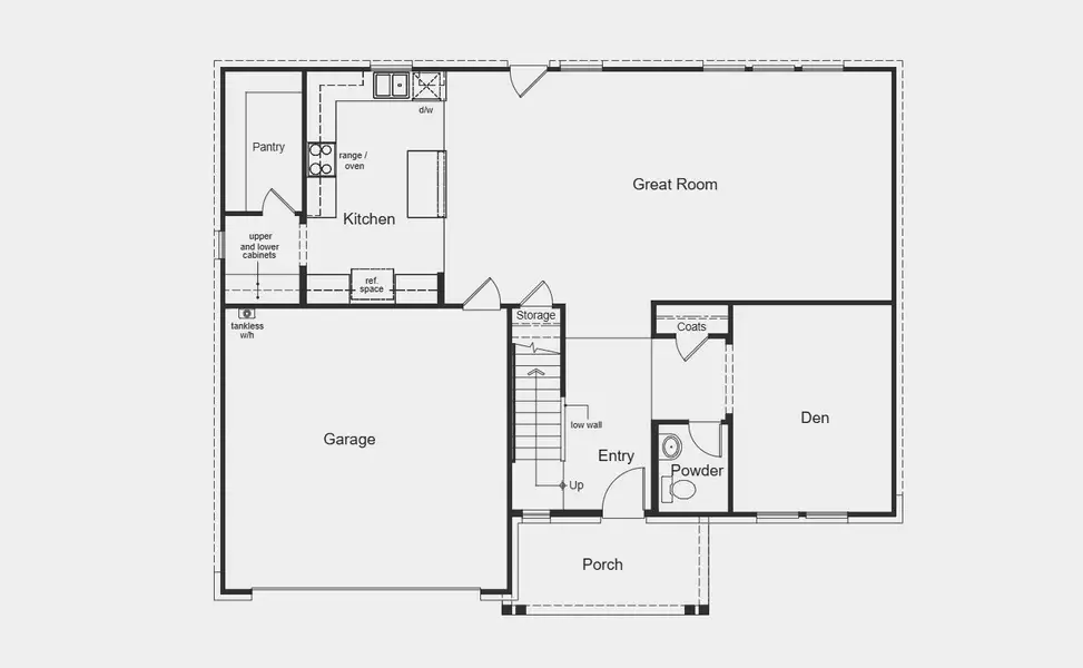 2D floor plan layout for the Plan 2839 by KB Home in Sierra Vista at Kelly Ranch, Aledo, TX (Image 6).