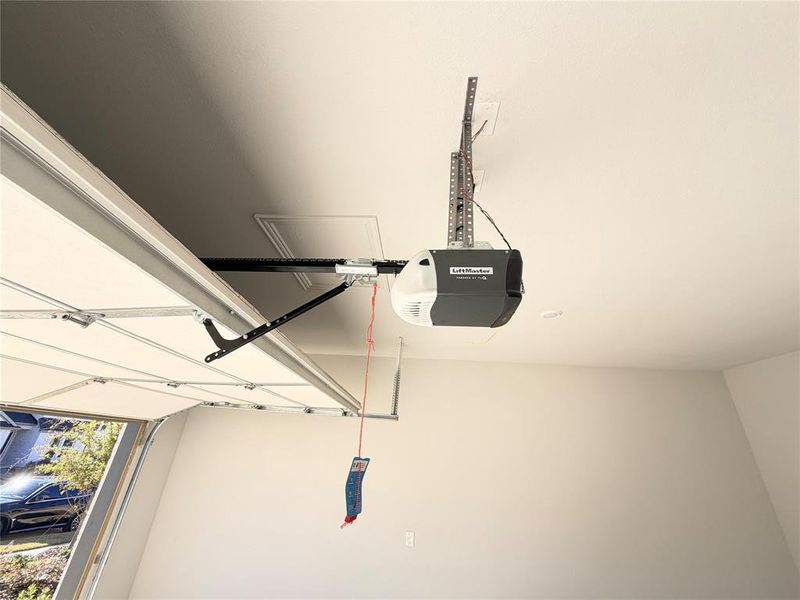 Garage view of a garage door opener Garage view of a garage door opener