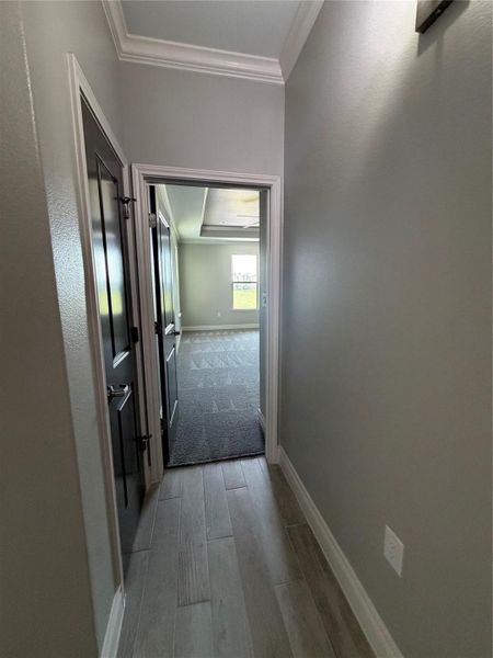 View of master bedroom from hallway