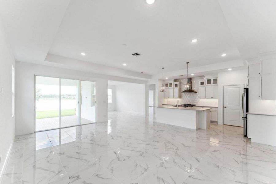Kitchen, Great Room and Dining Area
