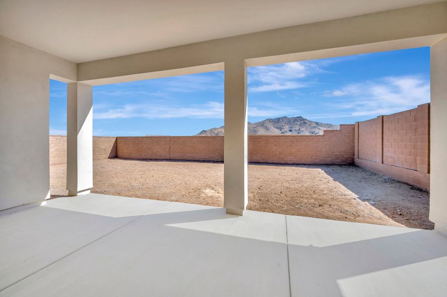 Exterior details and patio area of a home in Skyline at Verrado Regent Hills, Buckeye (Image 4). Exterior details and patio area of a home in Skyline at Verrado Regent Hills, Buckeye (Image 4).