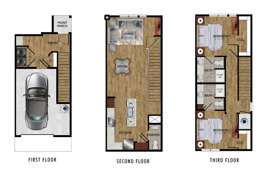 2D floor plan layout for the 1C by Urban Genesis in Grayson House, San Antonio, TX (Image 1). 2D floor plan layout for the 1C by Urban Genesis in Grayson House, San Antonio, TX (Image 1).