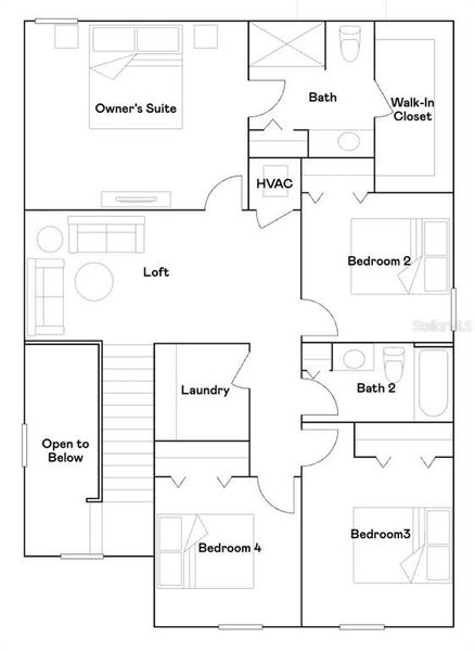 2D floor plan layout of this home in Ranches at Lake Mcleod, Eagle Lake, FL (Image 6).