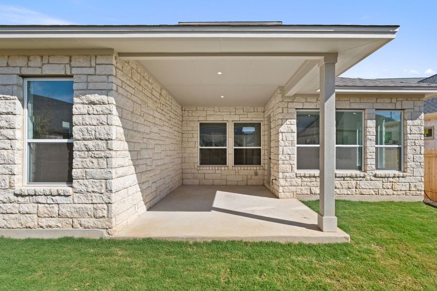 Exterior details and patio area of a home in Persimmon, Buda (Image 25). Exterior details and patio area of a home in Persimmon, Buda (Image 25).