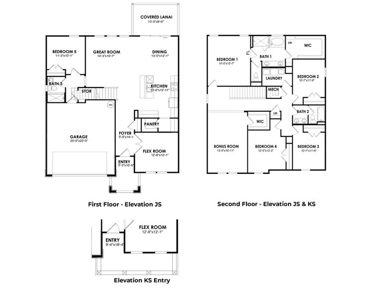 2D floor plan layout for the Hemingway by D.R. Horton in Briarwood, Alachua, FL (Image 2).