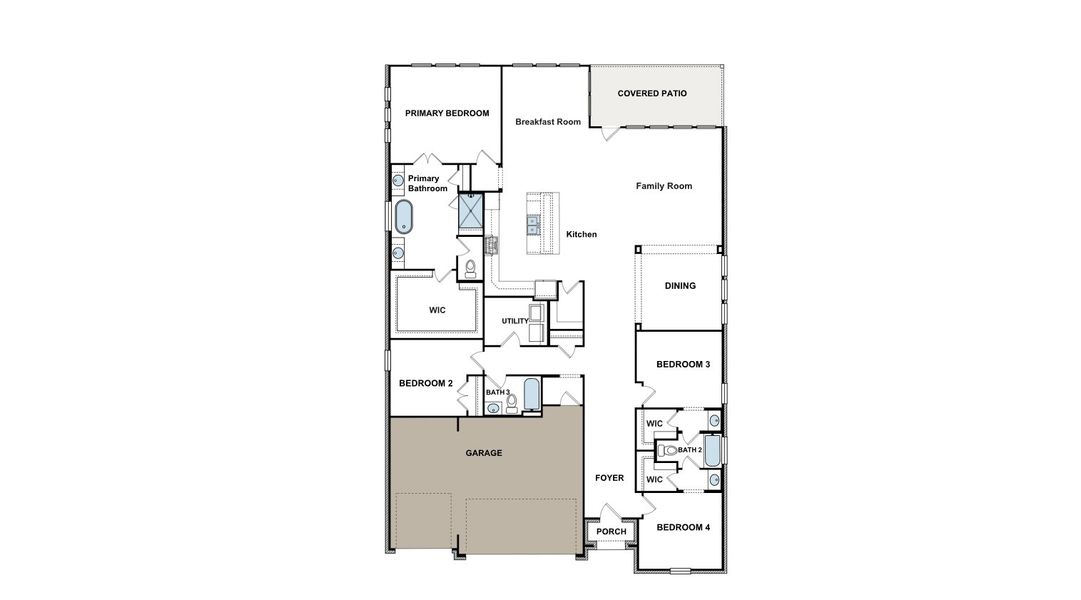 2D floor plan layout for the Johnson by GFO Home in Walsh Ranch, Aledo, TX (Image 3). 2D floor plan layout for the Johnson by GFO Home in Walsh Ranch, Aledo, TX (Image 3).