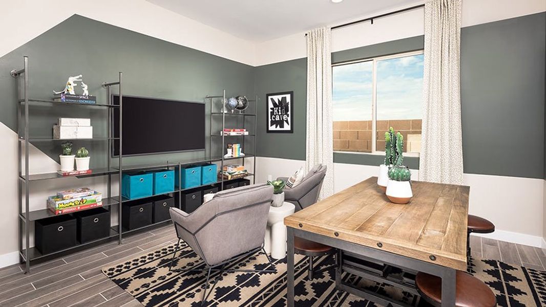 Representative furnished interior of a home built from the Albany by Taylor Morrison in Combs Ranch Landmark Collection, San Tan Valley (Image 3).