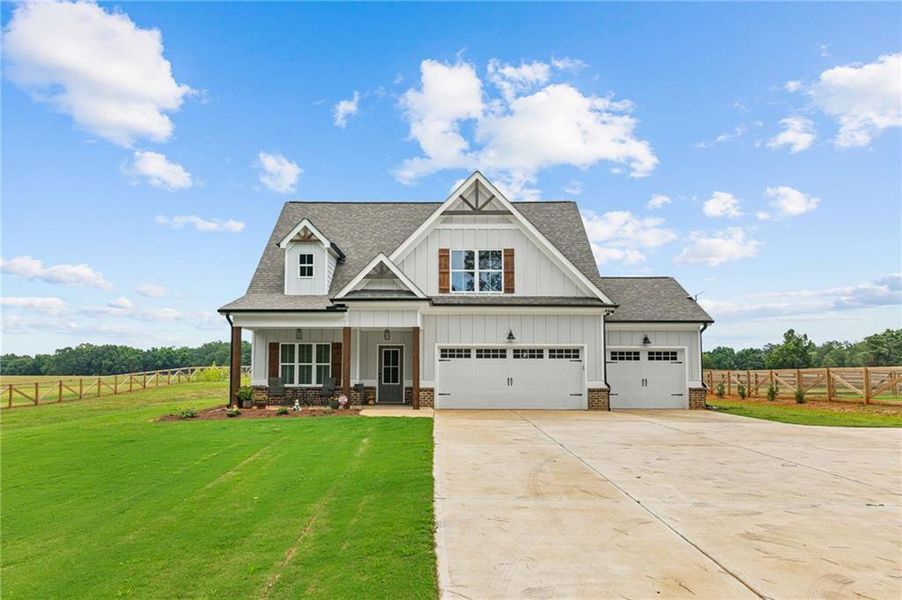 Front exterior of a new home in , Covington, GA, highlighting curb appeal (Image 30). Front exterior of a new home in , Covington, GA, highlighting curb appeal (Image 30).