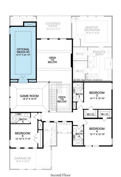 2D floor plan layout for the Hawthorne by Landon Homes in Lexington Frisco, Frisco, TX (Image 30).
