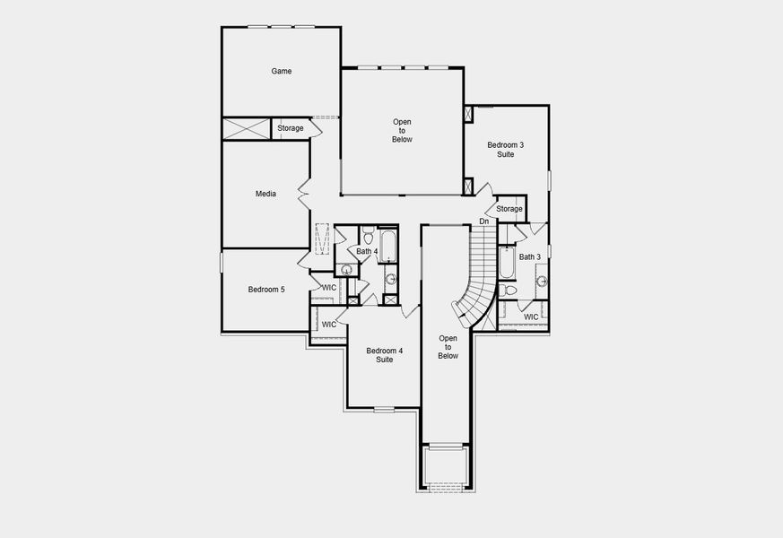 2D floor plan layout for the Travis by Taylor Morrison in Silverleaf 60s, Cedar Creek, TX (Image 4).