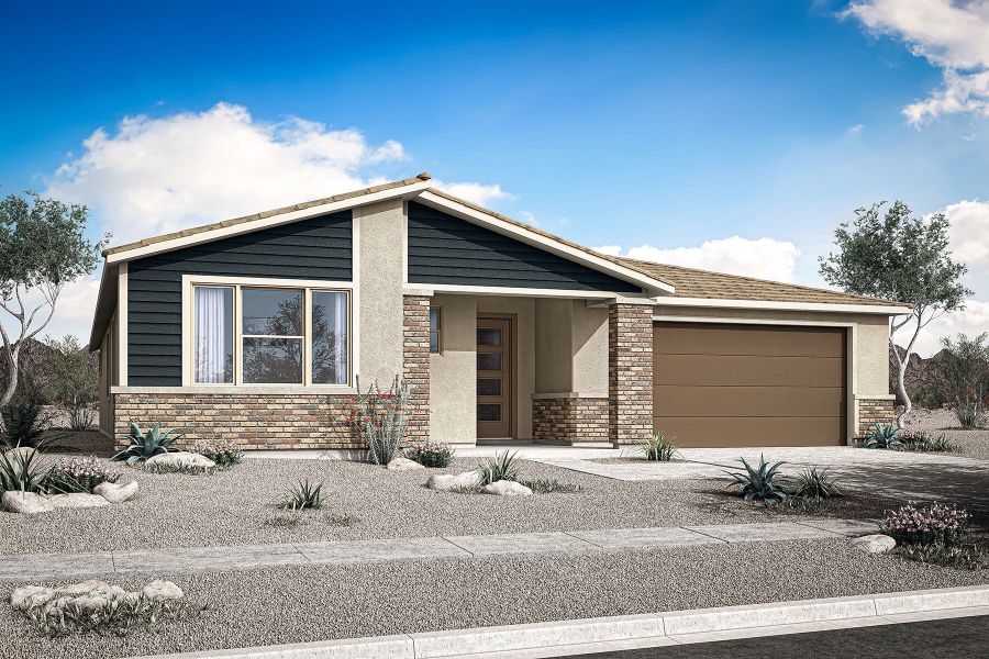 Representative exterior photo of a completed home built from the Dove by Mattamy Homes in Empire Pointe, Queen Creek, AZ (Image 23). Representative exterior photo of a completed home built from the Dove by Mattamy Homes in Empire Pointe, Queen Creek, AZ (Image 23).