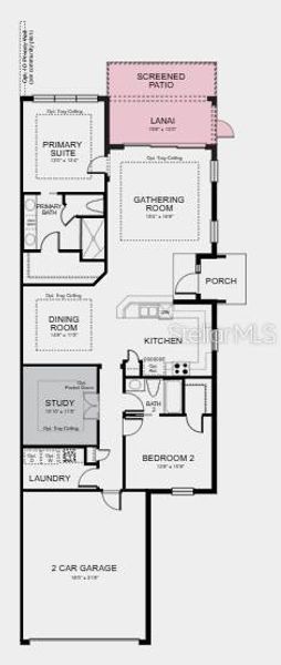 2D floor plan layout of this home in Esplanade at Azario Lakewood Ranch, Bradenton, FL (Image 3).