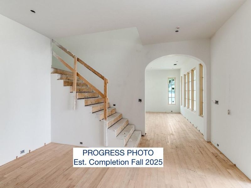 Progress Photo, Front Entry. Estimated Completion Fall 2025.