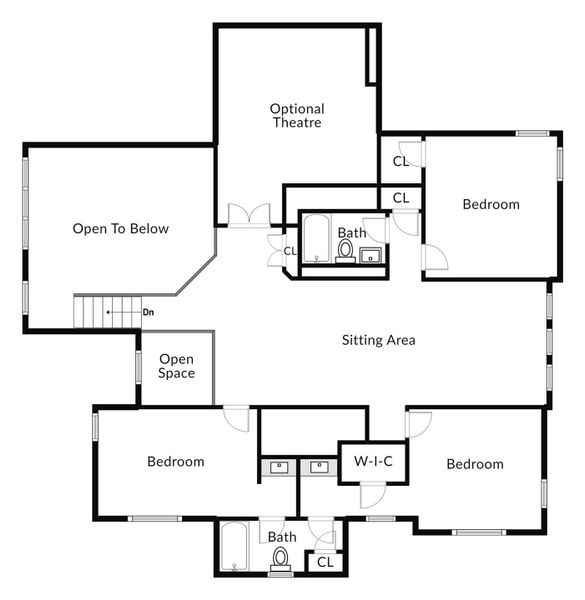 2D floor plan layout of this home in Rough Hollow, Lakeway, TX (Image 4).