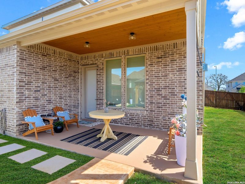 Exterior details and patio area of a home in Corley Farms, Boerne (Image 29).