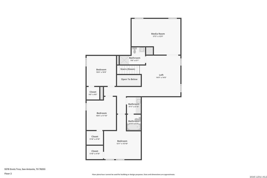2D floor plan layout of this home in Thomas Pond, San Antonio, TX (Image 7).