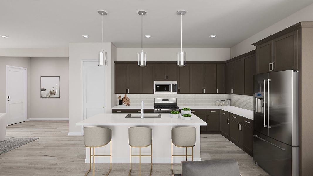 Representative furnished interior of a home built from the Fremont Plan 3504 by Tri Pointe Homes in Waterston Central, Gilbert (Image 4).