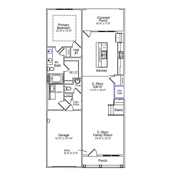 2D floor plan layout of this home in Grand Park, Leland, NC (Image 4).