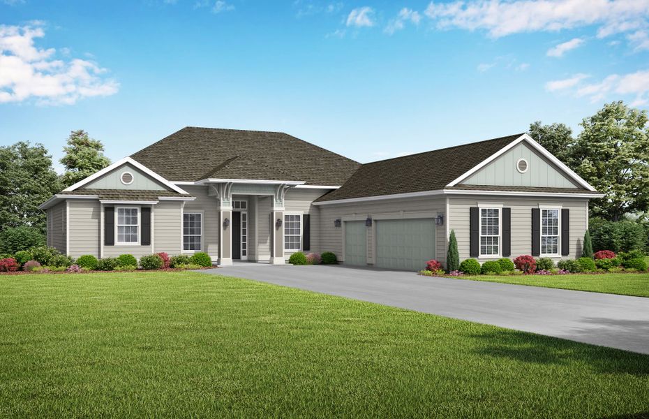 Representative exterior photo of a completed home built from the Rosewood by SEDA New Homes in Sandy Bluff, Yulee, FL (Image 2).