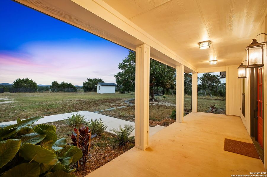 Exterior details and patio area of a home in , Bandera (Image 29).