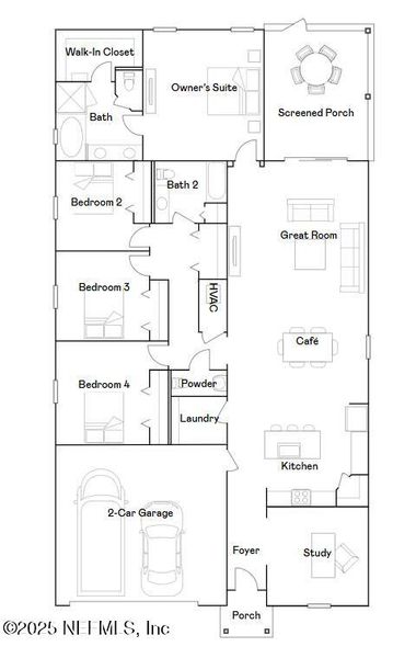 2D floor plan layout of this home in Shearwater, St. Augustine, FL (Image 5).