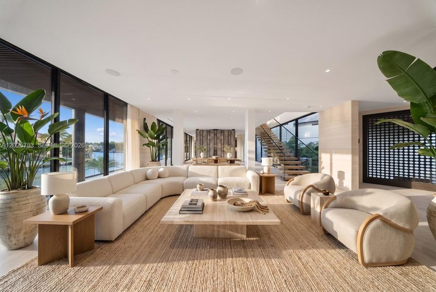 Furnished interior view inside a new home in , Coral Gables (Image 9). Furnished interior view inside a new home in , Coral Gables (Image 9).