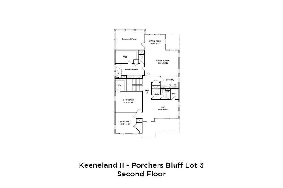 Homesite #3 Second Floor Keeneland II Plan