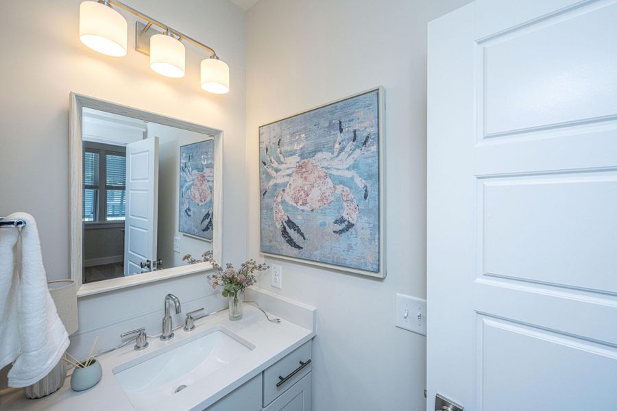 Furnished interior view inside a new home in Overlook at Copahee Sound, Awendaw (Image 45).