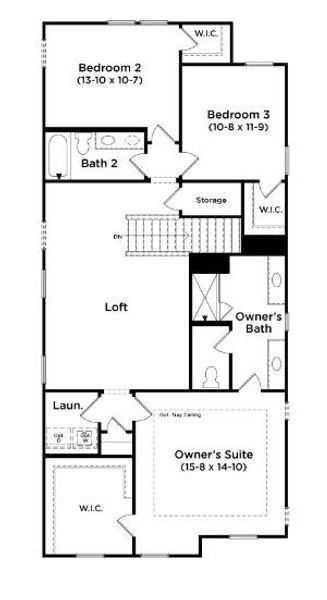 2D floor plan layout of this home in Oak Landing, Mount Pleasant, SC (Image 4).