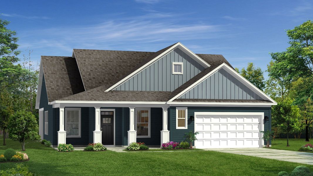 Representative exterior photo of a completed home built from the Oakleigh by DRB Homes in Benjamin's Grove, Woodruff, SC (Image 21).