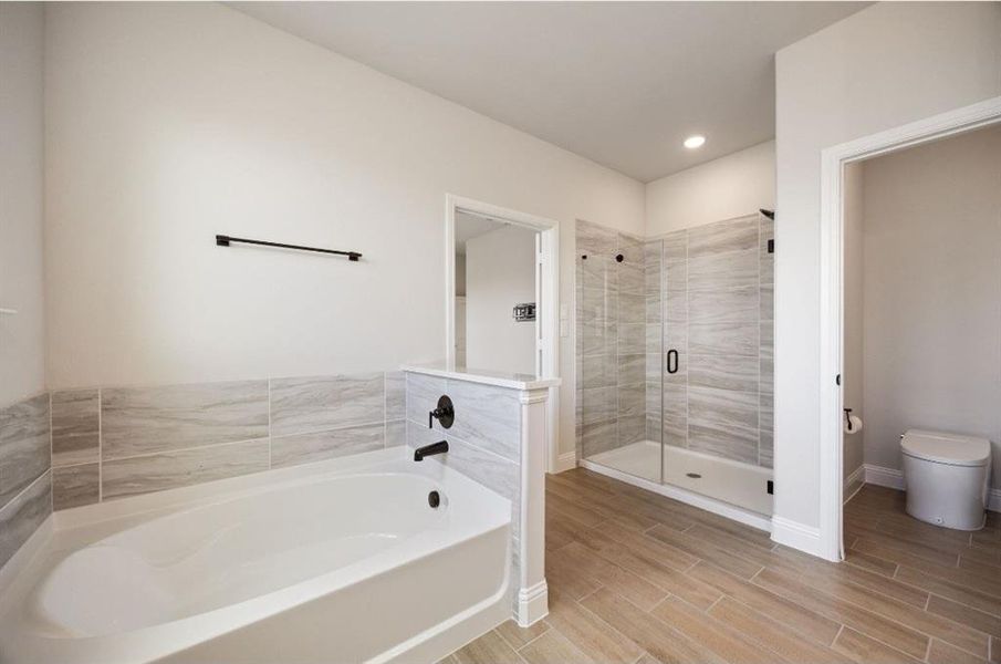 separate tub and large shower
