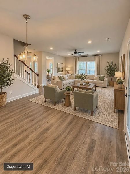 200 Fostoria Place | Albemarle, NC 28001. Built by Adams Homes - Affordable NC Home 2307 Square Feet - Living Room