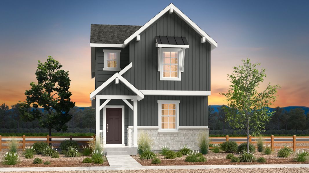 Front exterior of a new home in Farmlore, Brighton, CO, highlighting curb appeal (Image 1). Front exterior of a new home in Farmlore, Brighton, CO, highlighting curb appeal (Image 1).
