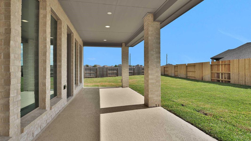 Exterior details and patio area of a home in Marvida 55' - Gated, Cypress (Image 3). Exterior details and patio area of a home in Marvida 55' - Gated, Cypress (Image 3).