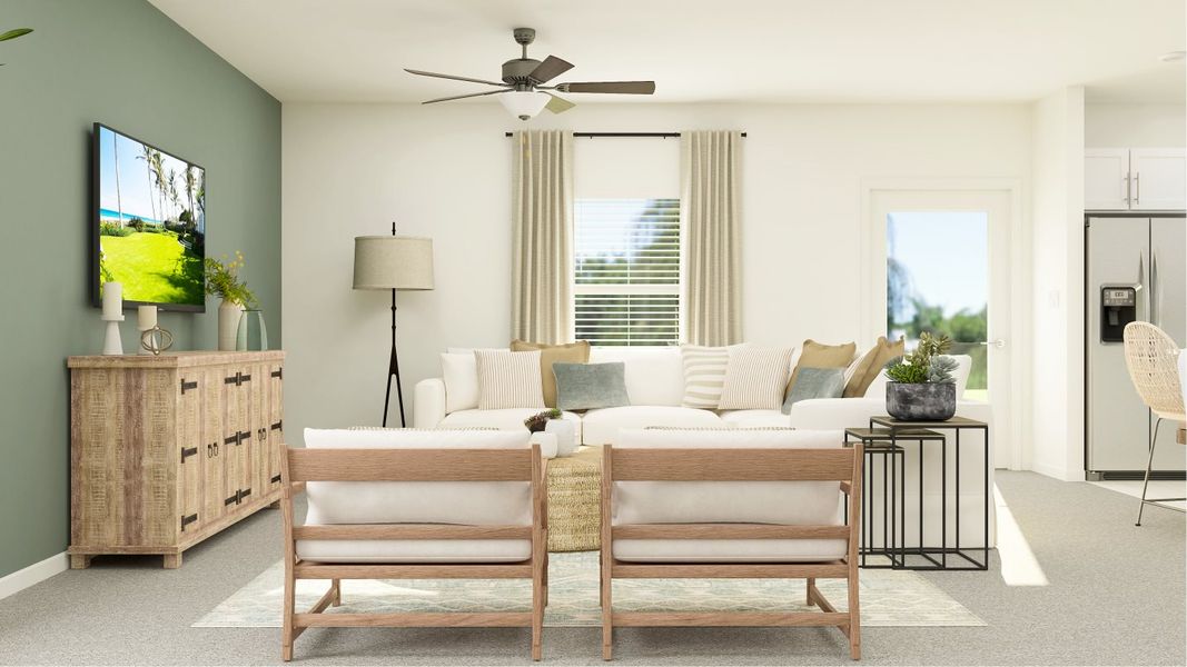 Boston plan family room