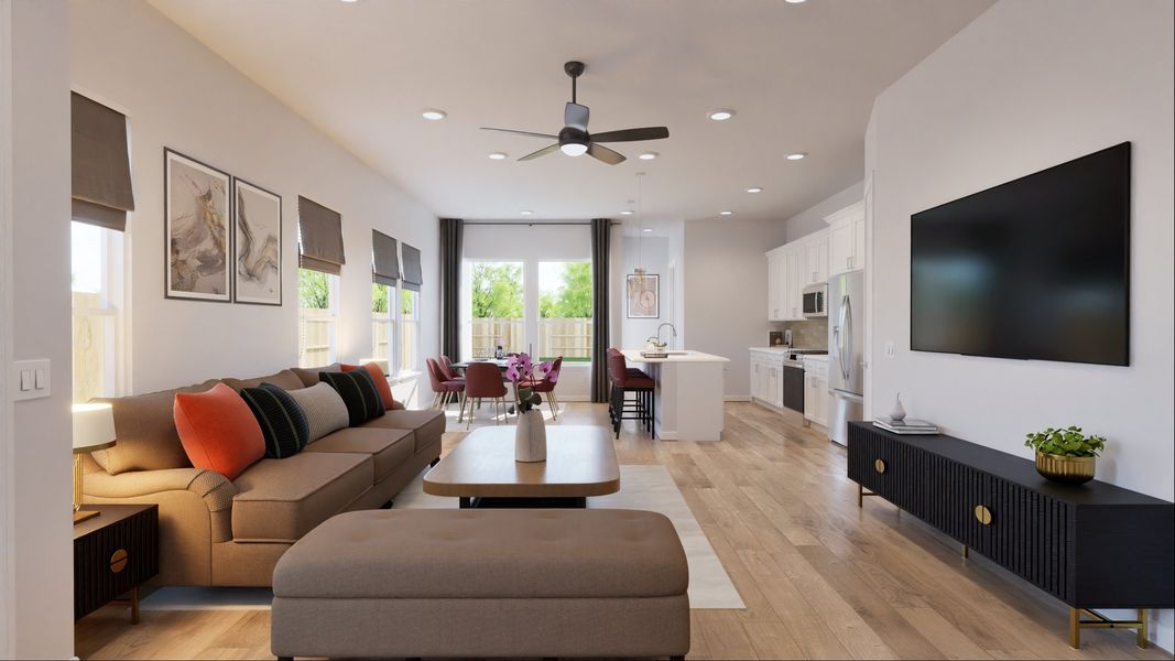 Representative furnished interior of a home built from the Juliana by New Home Co. in The Duets Collection at Novel, Austin (Image 9). Representative furnished interior of a home built from the Juliana by New Home Co. in The Duets Collection at Novel, Austin (Image 9).