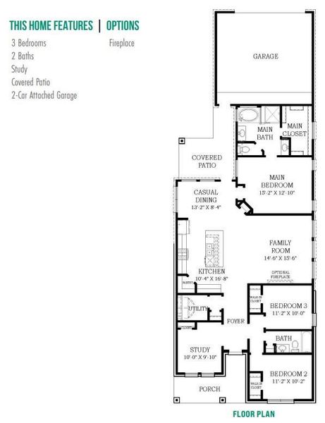 2D floor plan layout of this home in Riceland 60s 70s, Mont Belvieu, TX (Image 5).