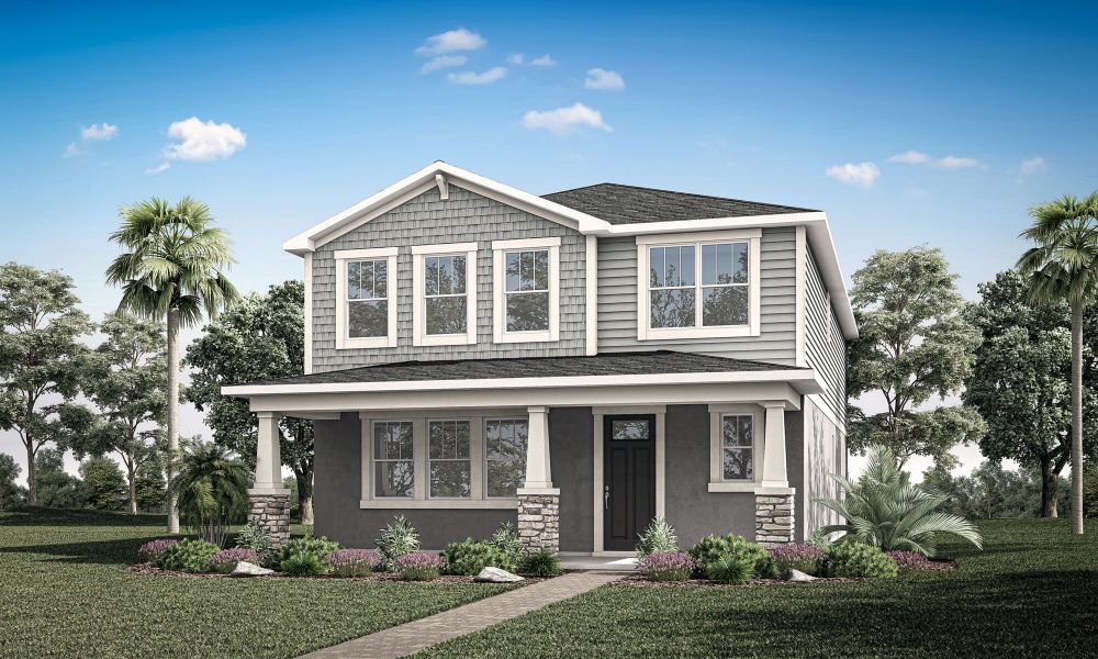 Representative exterior photo of a completed home built from the Talquin by Mattamy Homes in Meridian Parks, Orlando, FL (Image 2). Representative exterior photo of a completed home built from the Talquin by Mattamy Homes in Meridian Parks, Orlando, FL (Image 2).