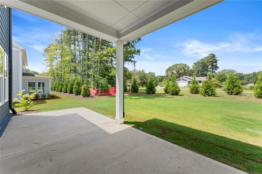 Exterior details and patio area of a home in Hillgrove Preserve, Powder Springs (Image 28).