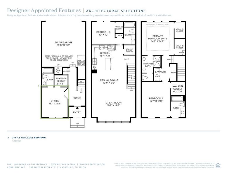 2D floor plan layout of this home in The Nations, Nashville, TN (Image 5).